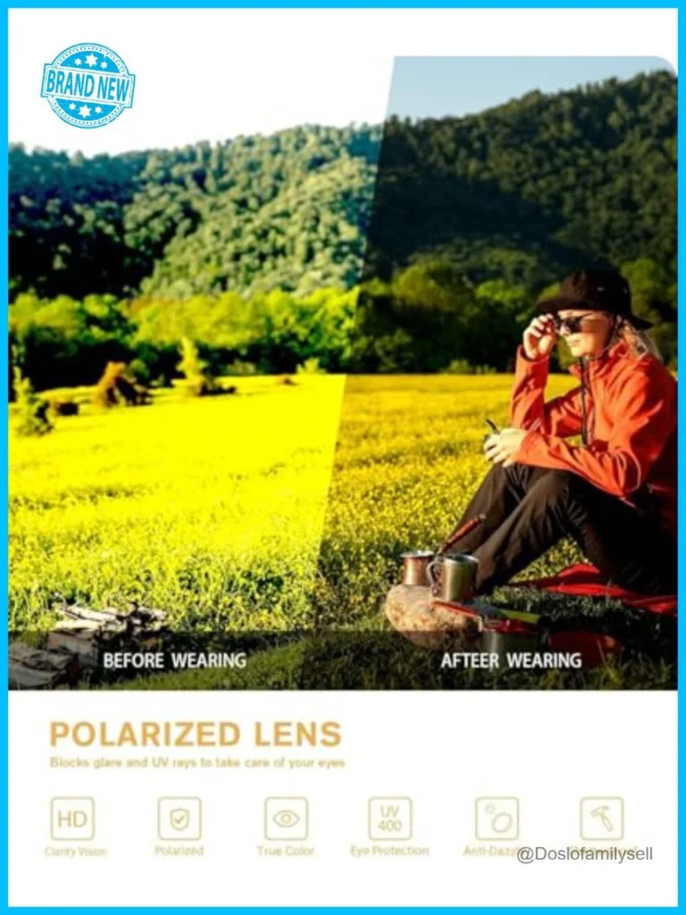 Polarized Fit Over Sunglasses UV Protection Square Wrap Around for Driving